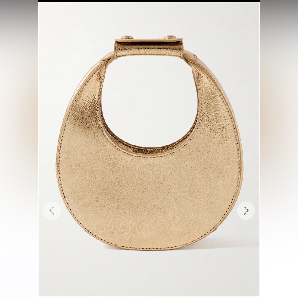 STAUD Mini Moon Gold Metallic Bag